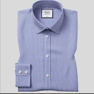 Charles Tyrwhitt blue striped shirt